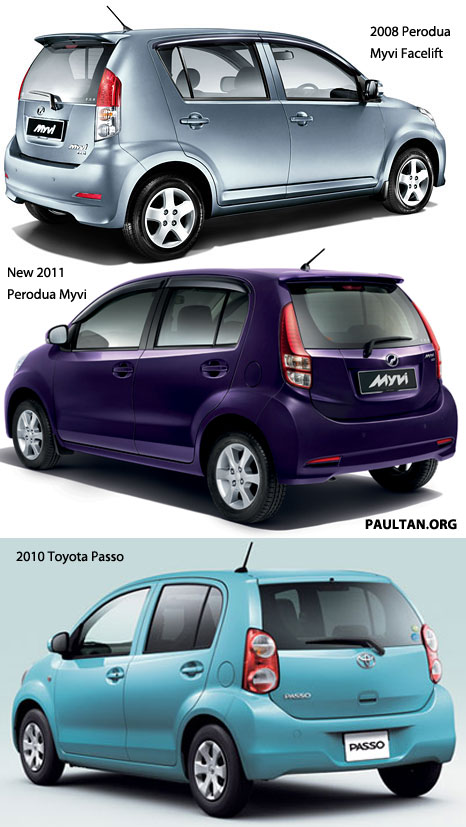 bandingkan Perodua Myvi dan PASSO bahagian belakang